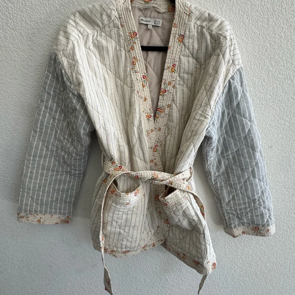 The Madewell x The New Denim Project Patchwork Wrap Jacket Size Large - Picture 5 of 11